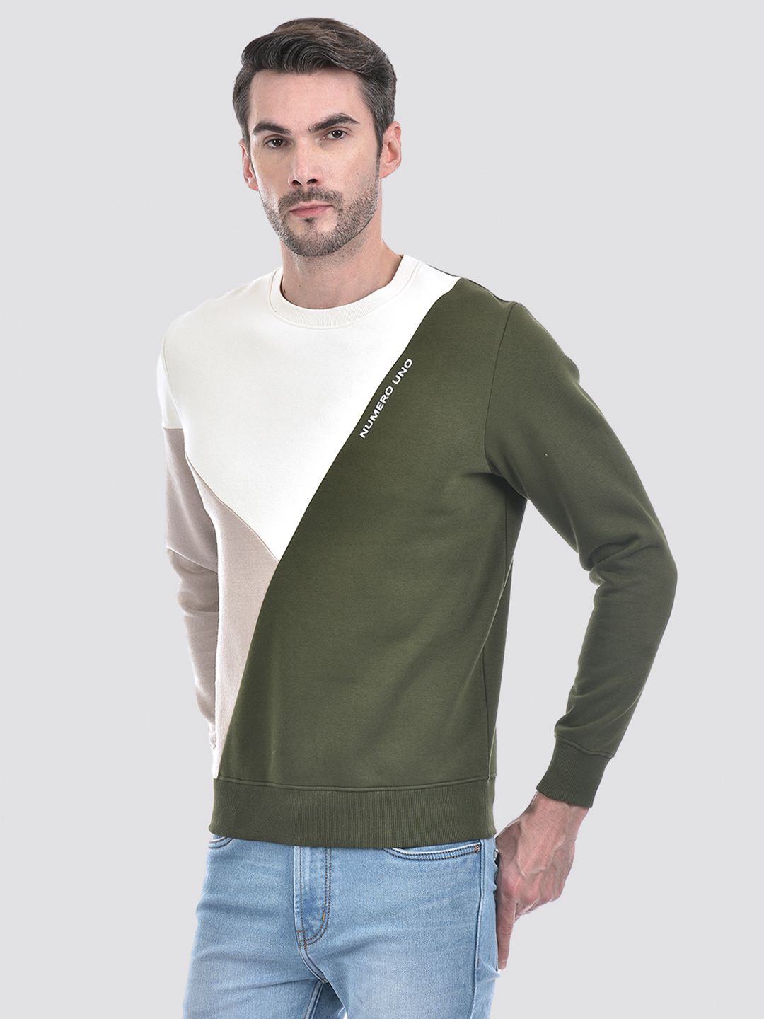 Numero Uno Men Color Block Multicolor Sweat Shirt